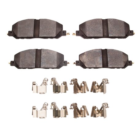 Dynamic Friction Co 5000 Advanced Brake Pads - Low Metallic and Hardware Kit, Long Pad Wear, Rear 1551-2212-01